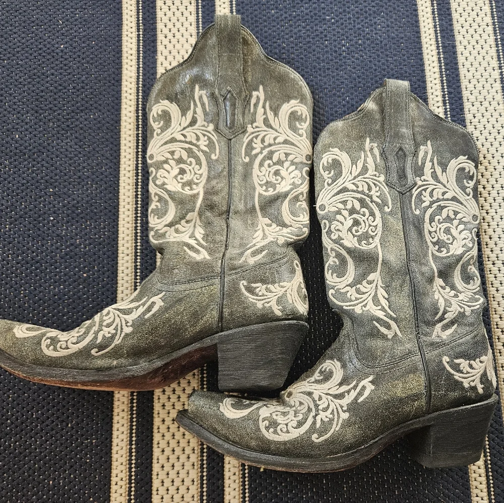Corral Black Dahlia Boots - Womens 6.5 Concert Festival Western - Picture 3 of 13